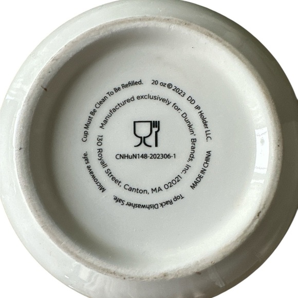 Dunkin' Donuts 20 Oz Pink Ombré Inside Ceramic Coffee Mug Dunkin Logo - Picture 4 of 4